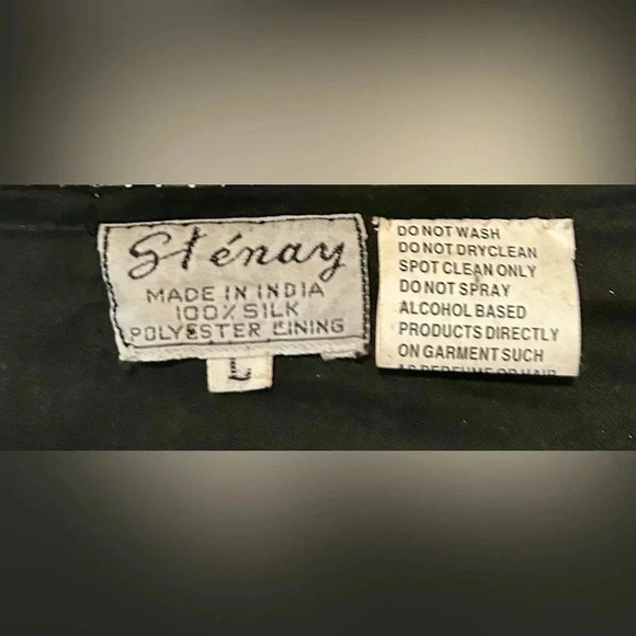 Vintage STENAY Silk and Sequins Hook and Eye Jacket, Size L - Picture 3 of 3